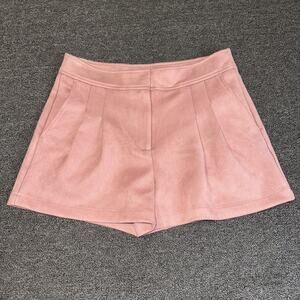 Ryegrass Shorts Womens 4 Desert Rose Faux Suede Pockets Stretch Pleated Front